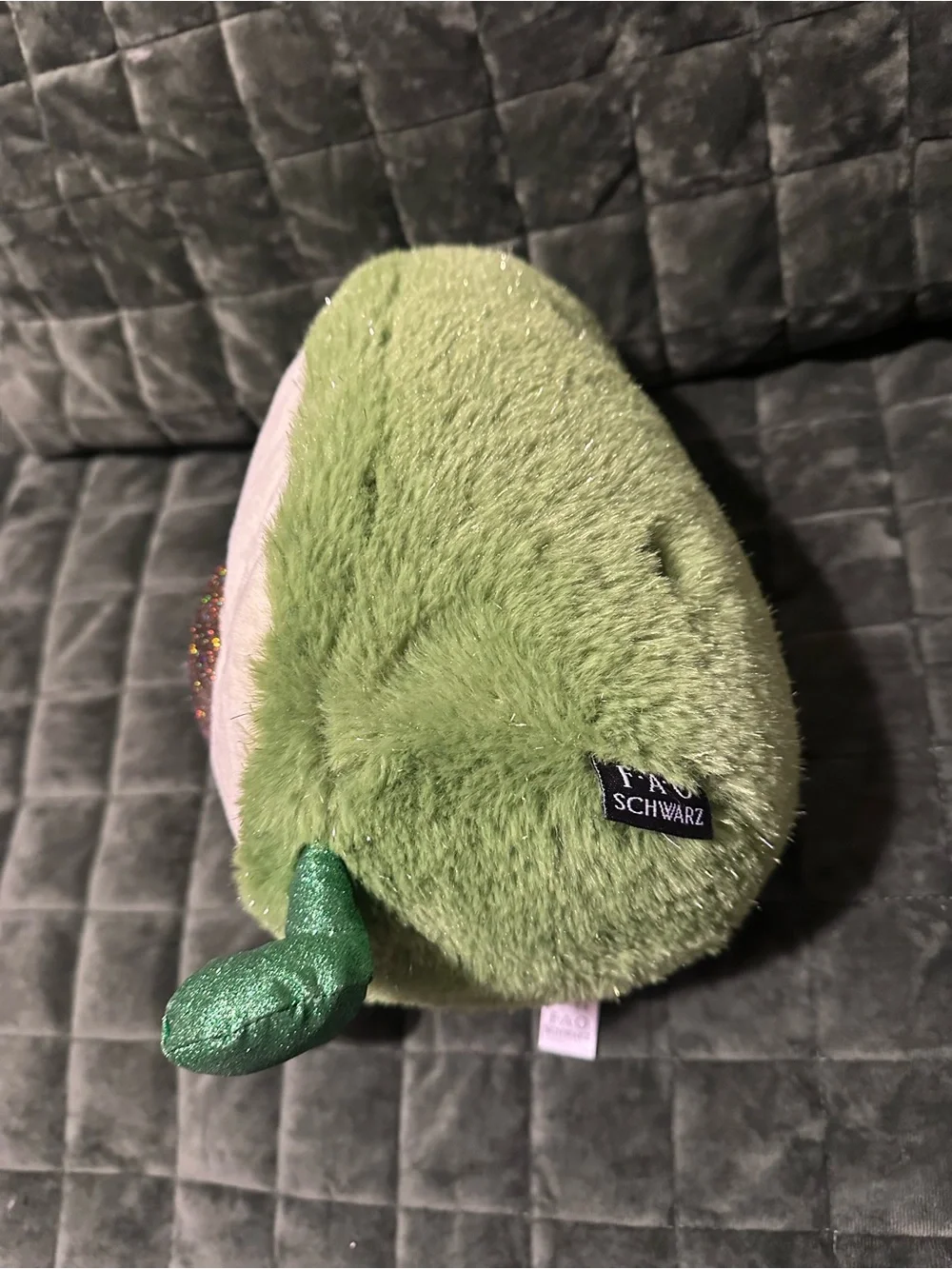 FAO Schwarz Green and Cream Sparkle-Brown Avocado Plush